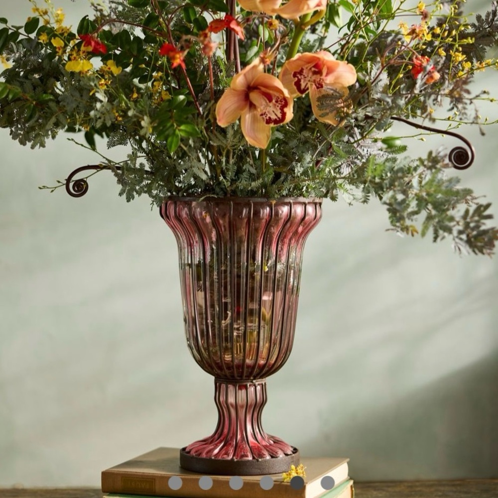 Anthropologie Terrain MAUVE Fluted Iron Vase NWT ( MSRP $149)
